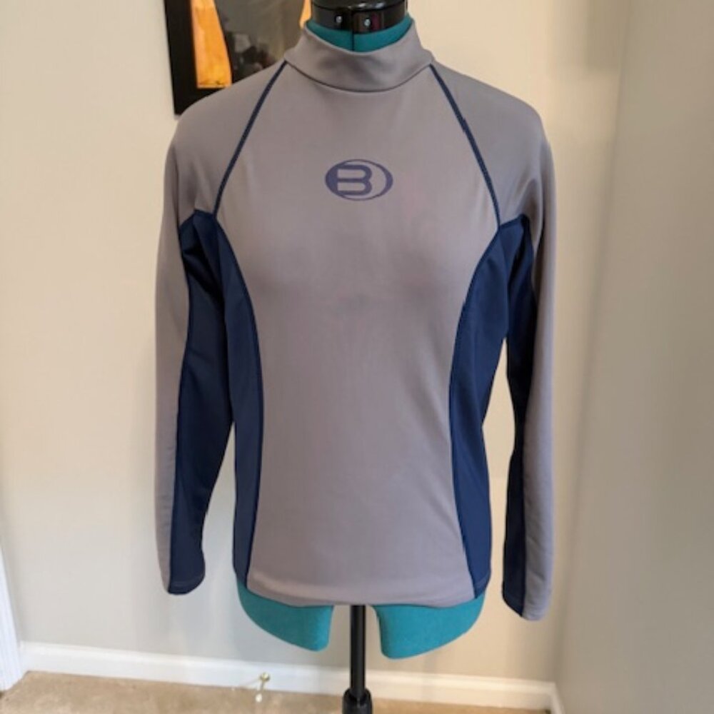 Grey & Blue Insulated Long Sleeve Top